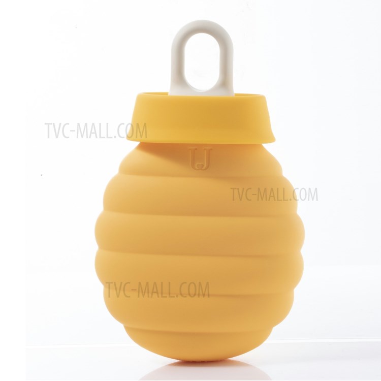 XIAOMI YOUPIN JORDAN&JUDY HH683 Silicone Hot Water Bag Microwave Heating Hot Water Bottle with Knitted Cover - Yellow-3