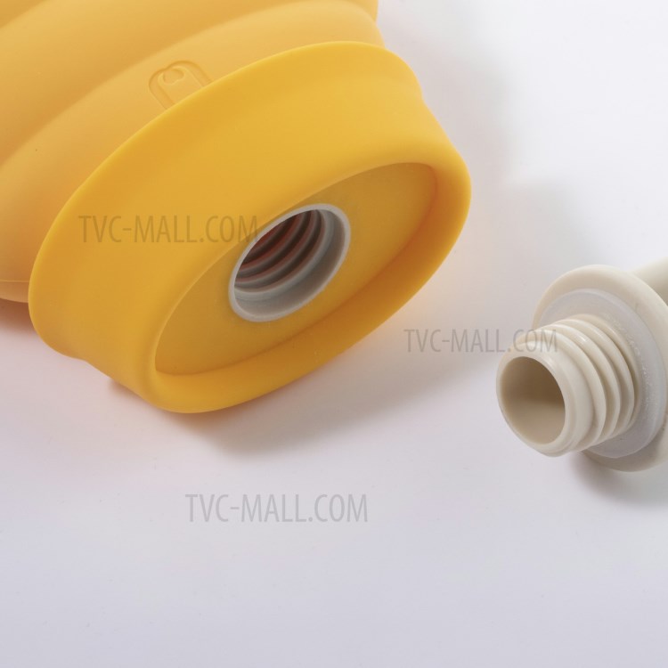 XIAOMI YOUPIN JORDAN&JUDY HH683 Silicone Hot Water Bag Microwave Heating Hot Water Bottle with Knitted Cover - Yellow-6