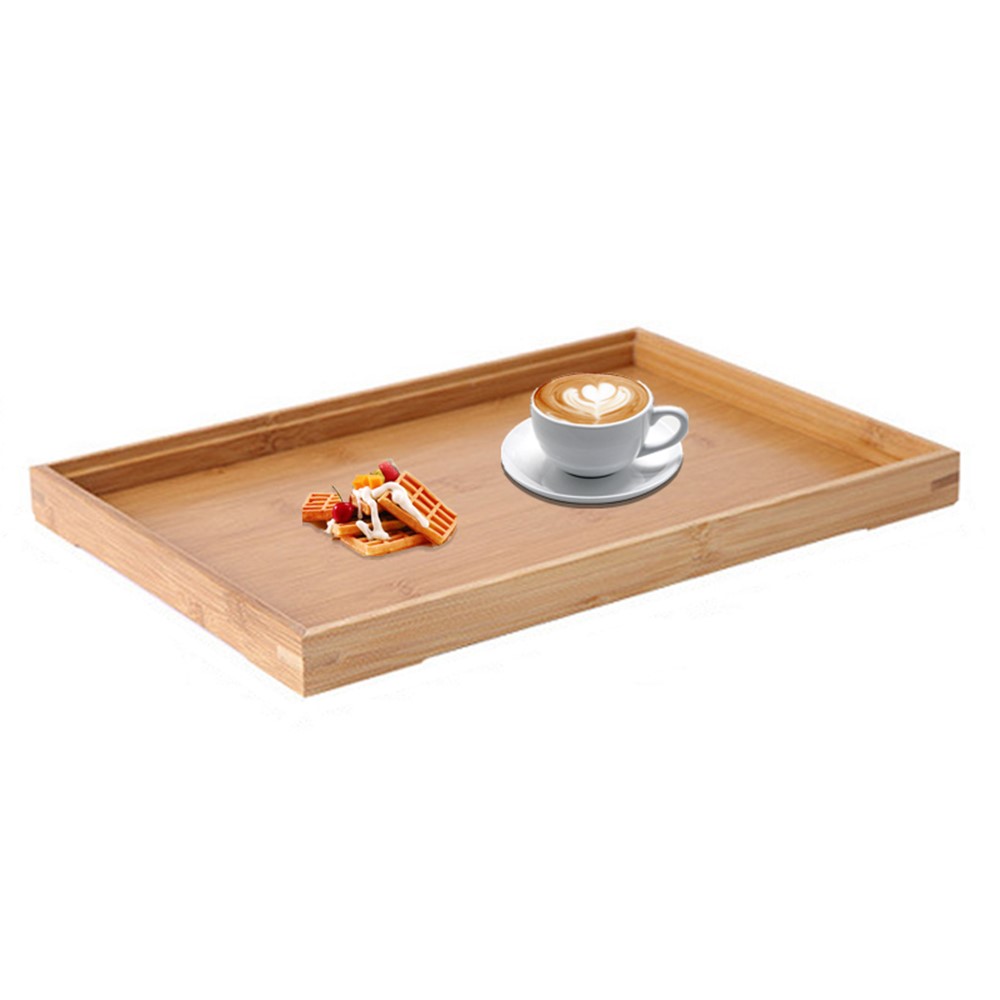 Placa De Bambú 22x13x2.5cm Bandeja De Servicio De Té Para Comida Desayuno Fiesta Té Café Decoración Decoración