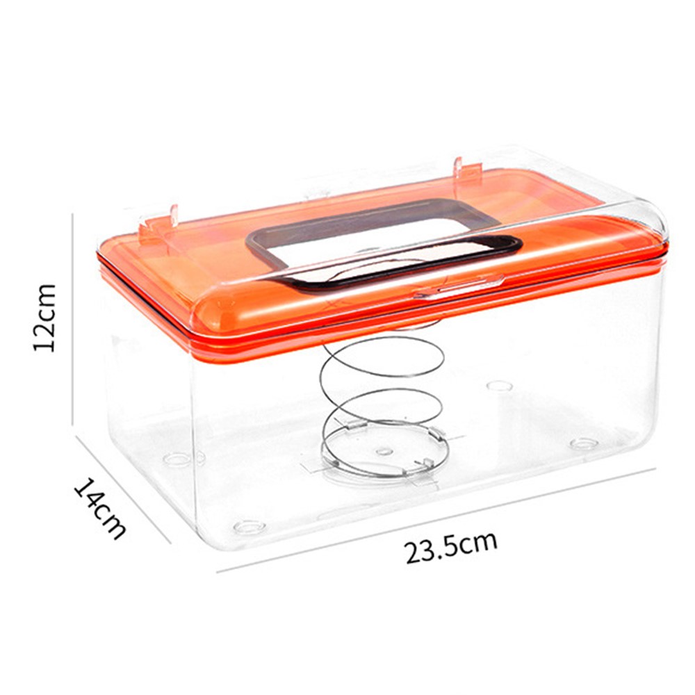 YM-6501 20Pcs Empty Face Mask Storage Box Dispenser with Spring Tissue Paper Holder Organizer - Orange-5