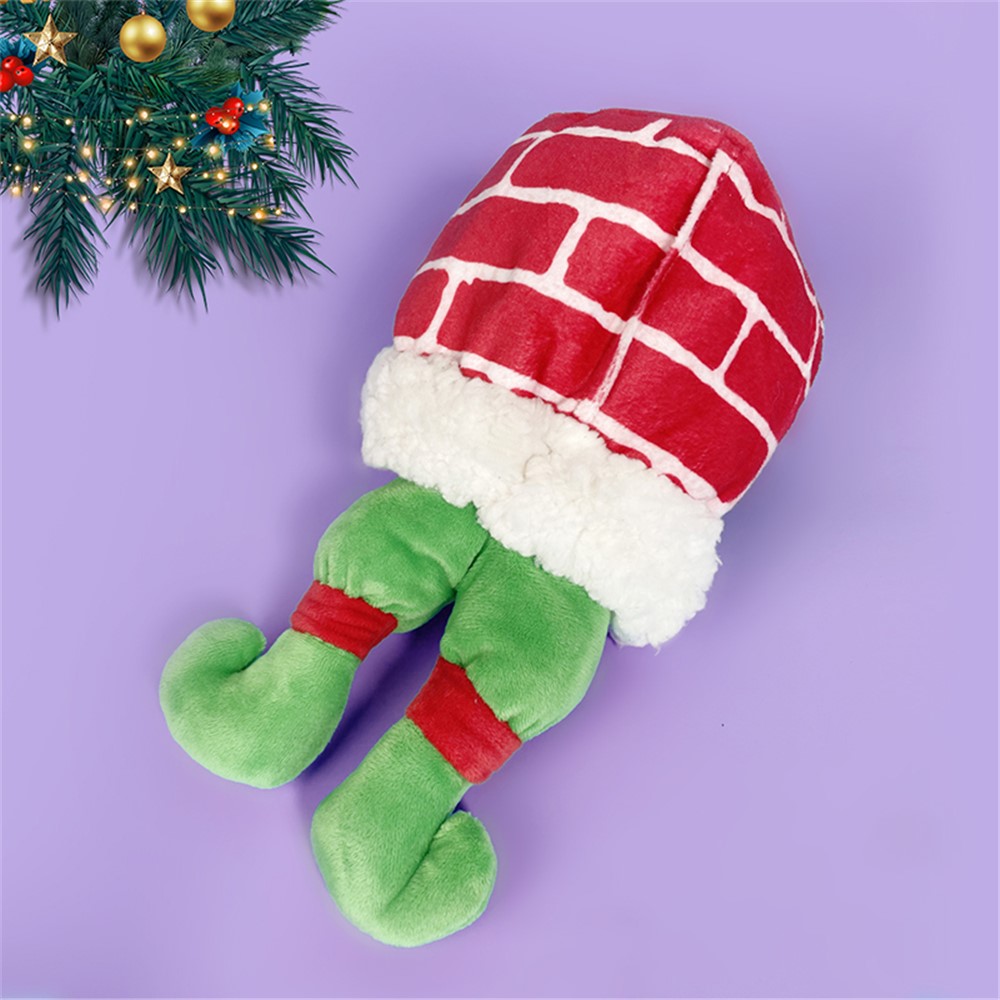 TG-CTOY061 Christmas Style Cute Pet Plush Splicing Toy Dog Bite Playing Toy - Red/Green-1
