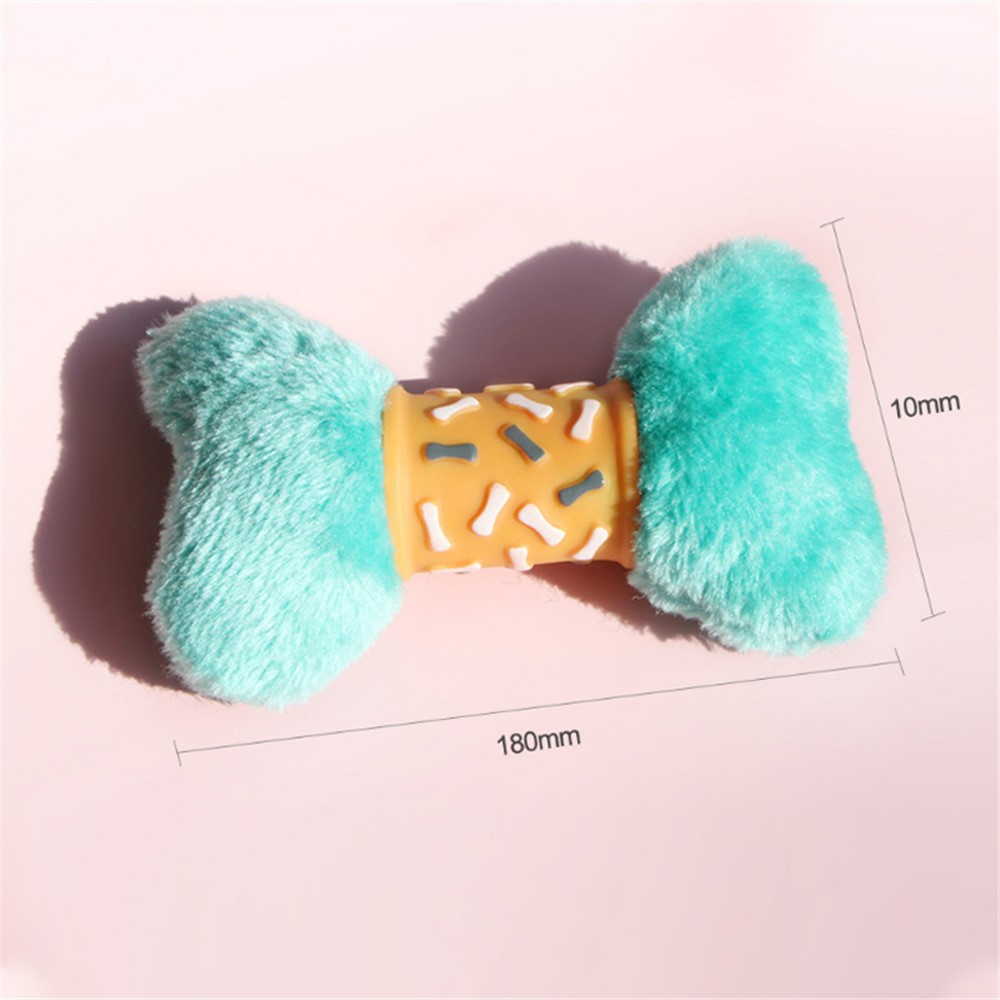 TG-CTOYO63 Plush + Vinyl Bone Shape Pet Chewing Toy Squeaky Dog Bite Catch Toy - Green-3