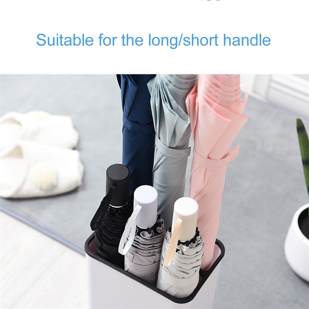 Umbrella Stand with Drip Tray 6 Holes Umbrella Holder Stand Plastic Detachable Umbrella Storage Rack - Black-7