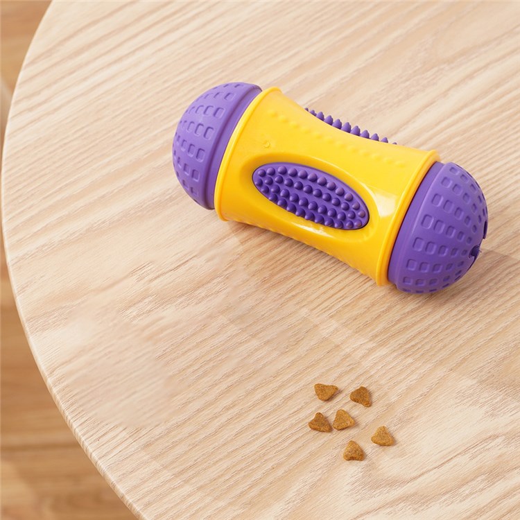 Waist Drum Design Natural Rubber+TPR Pet Treat Feeding Toy Dog Bite Teeth Cleaning Interactive Toy-4