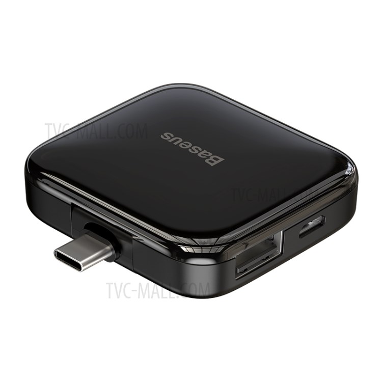 BASEUS Fully Folded Portable Type-C Hub Type-c to USB2.0*4 with Power Supply - Black-1