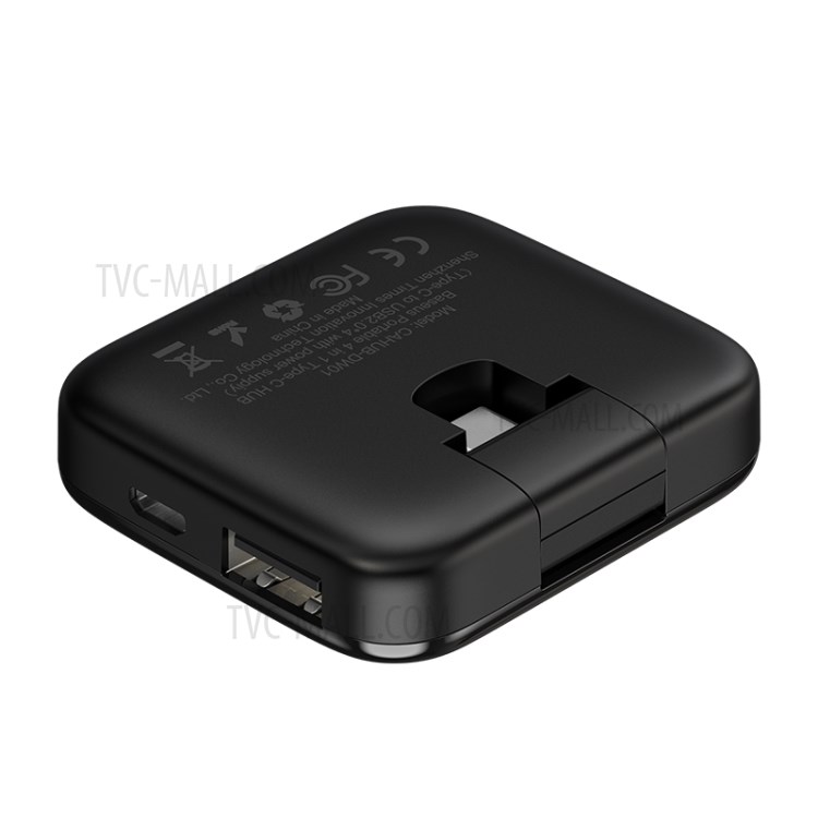 BASEUS Fully Folded Portable Type-C Hub Type-c to USB2.0*4 with Power Supply - Black-2