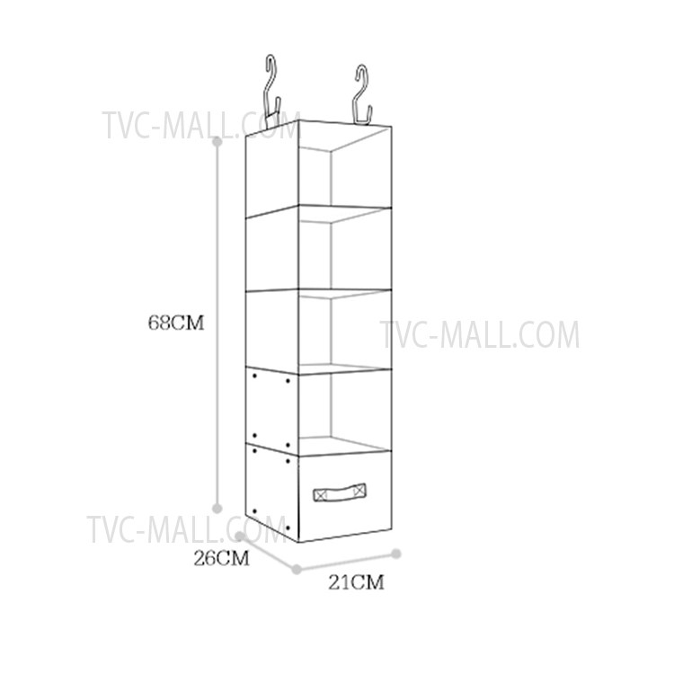 XIAOMI YOUPIN JORDAN&JUDY H00036 5 Layers Wardrobe Hanging Storage Bag Clothes Organizer Pouch-6