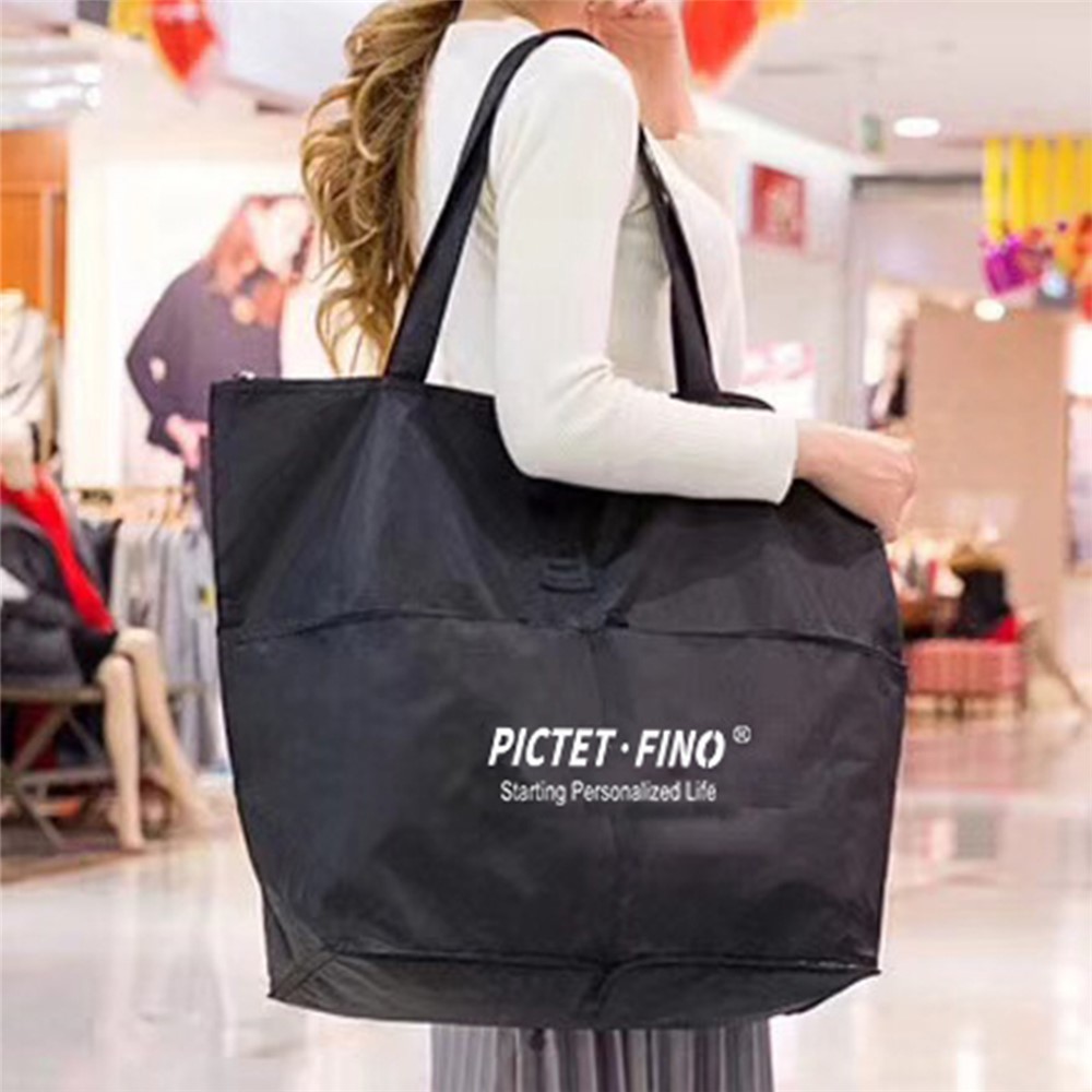 PICTET.FINO RH68 Foldable Shopping Bag Handbag Large Capacity Tote Bag Pouch - Blue-2
