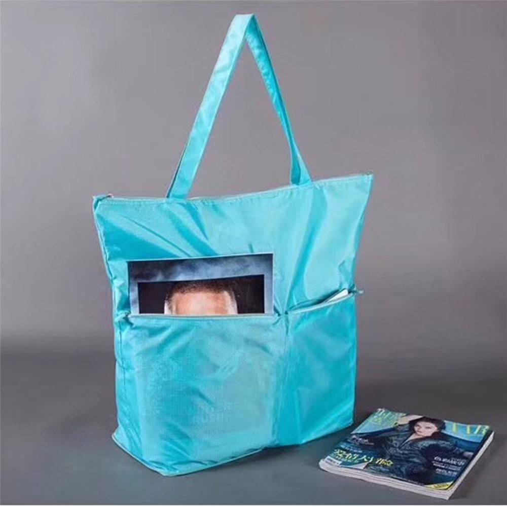 PICTET.FINO RH68 Foldable Shopping Bag Handbag Large Capacity Tote Bag Pouch - Blue-4