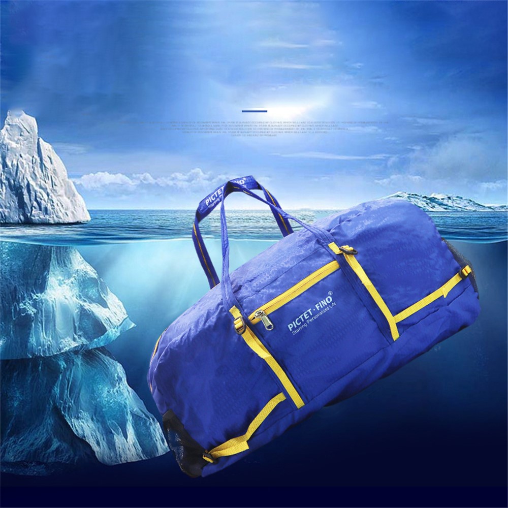 PICTET.FINO RH78 Foldable Outdoor Travel Sports Tote Bag Large Capacity Waterproof Handbag - Dark Blue-4