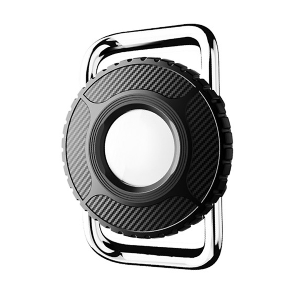 Waterproof Protective Case for Apple AirTag / AirTag (2nd Generation) Stainless Steel Metal Clip Anti Drop Pet Collar Tracker Waterproof Cover - Black