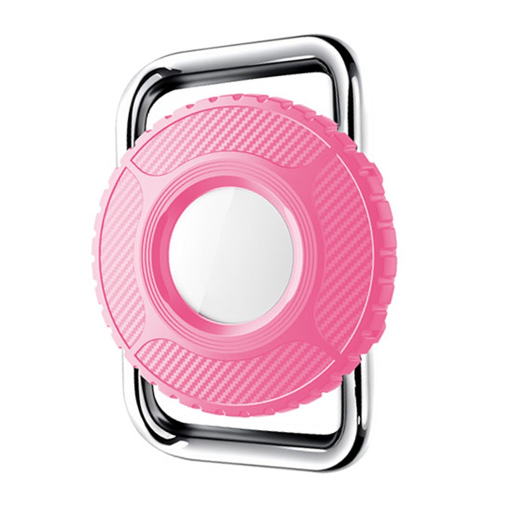Waterproof Protective Case for Apple AirTag / AirTag (2nd Generation) Stainless Steel Metal Clip Anti Drop Pet Collar Tracker Waterproof Cover - Pink
