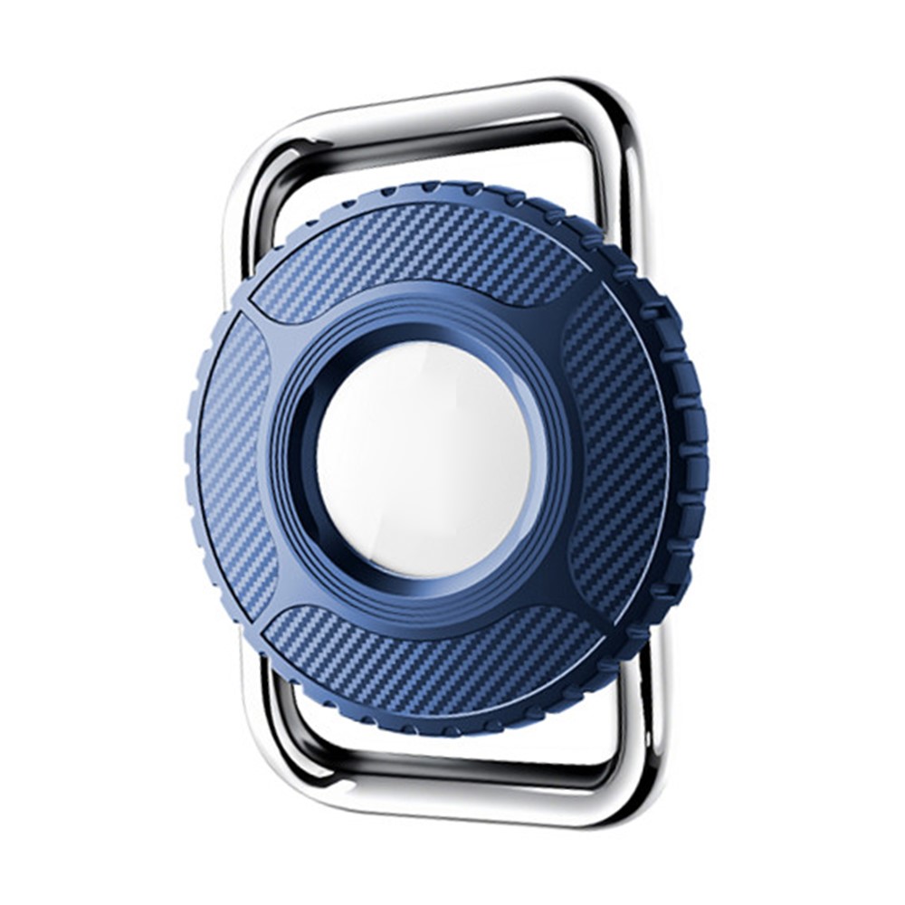Waterproof Protective Case for Apple AirTag / AirTag (2nd Generation) Stainless Steel Metal Clip Anti Drop Pet Collar Tracker Waterproof Cover - Dark Blue