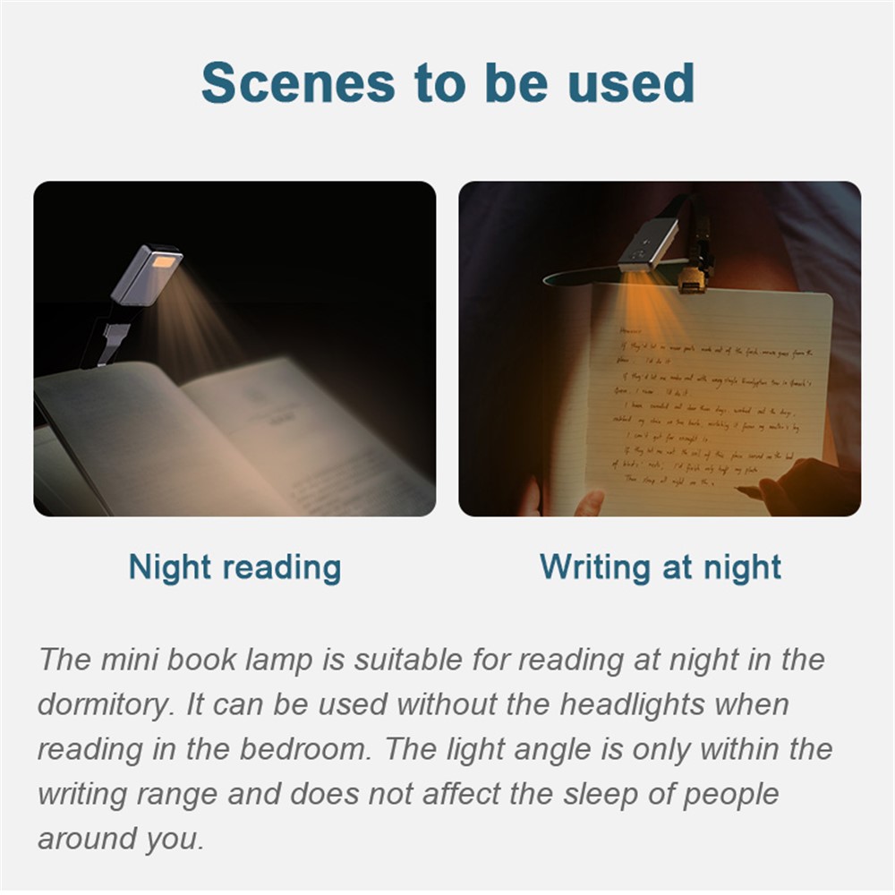 USB Reading Light 3 Color Adjustable Brightness Mini Eye-protection LED Lamp with Clamp for Laptop Computer PC-6