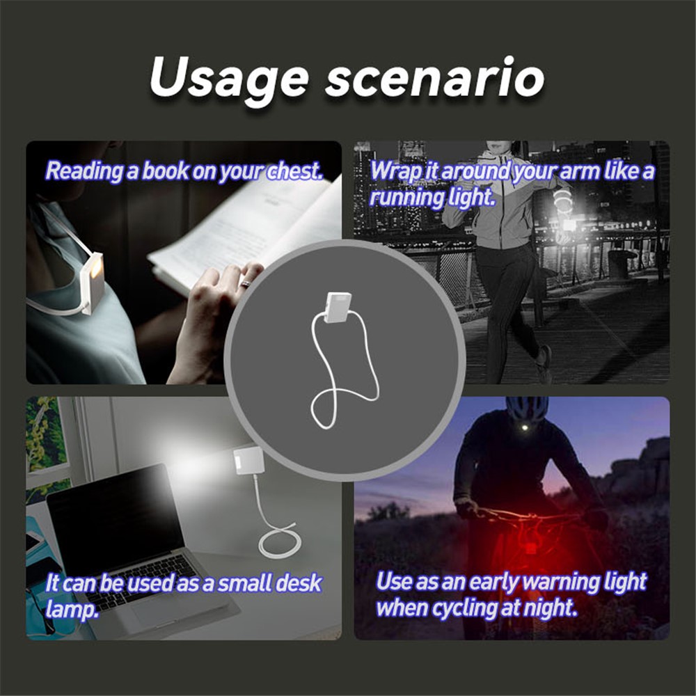 Magnetic Neck Reading Light 3 Colors Adjustable Bendable Arm Rechargeable Book Light for Working Reading Sleeping Knitting Cross Stitch-9