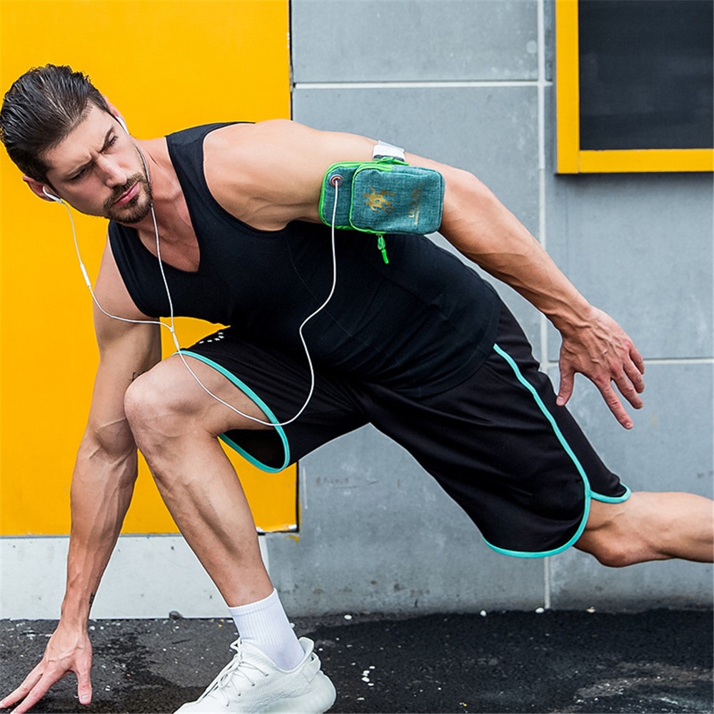 WEEKEIGHT Sweatproof Sports Armband Phone Pouch Running Fitness Smartphone Arm Bag with Earphone Hole, Size S - Light Grey-2