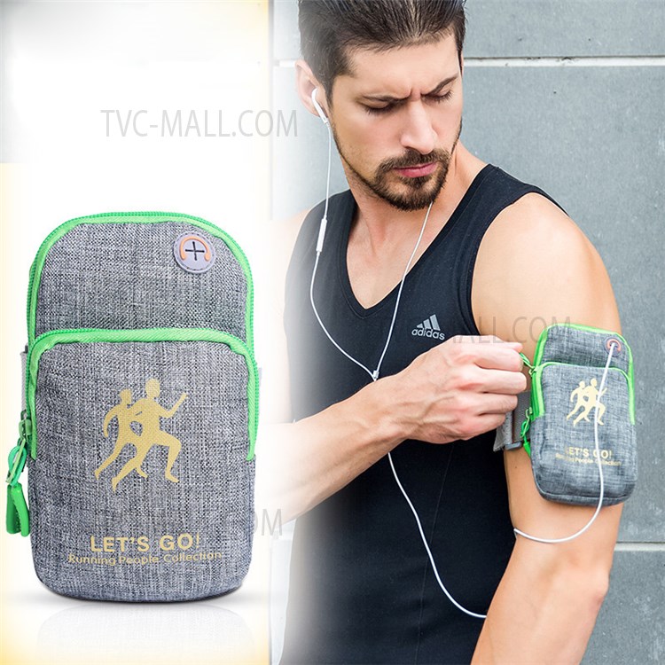 WEEKEIGHT Sports Armband Running Gym Smartphone Arm Bag with Earphone Hole, Size L - Blue-6