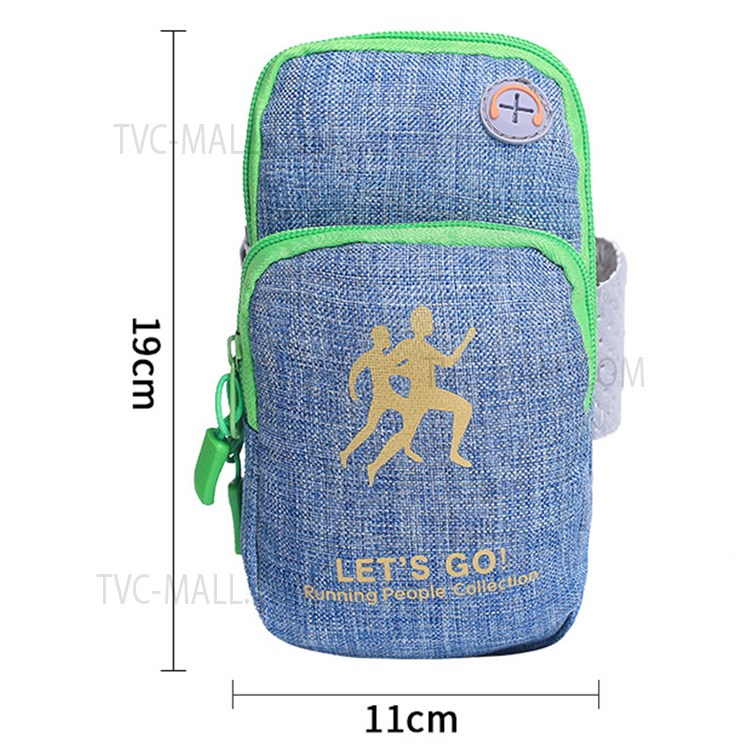 WEEKEIGHT Sports Armband Running Gym Smartphone Arm Bag with Earphone Hole, Size L - Blue-7