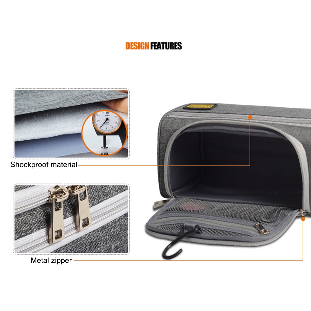 TRABELE TSN0723 Travel Toiletry Bag Portable Waterproof Hanging Cosmetic Organizer Bag Perfect Traveling Accessory Toiletries - Grey-3