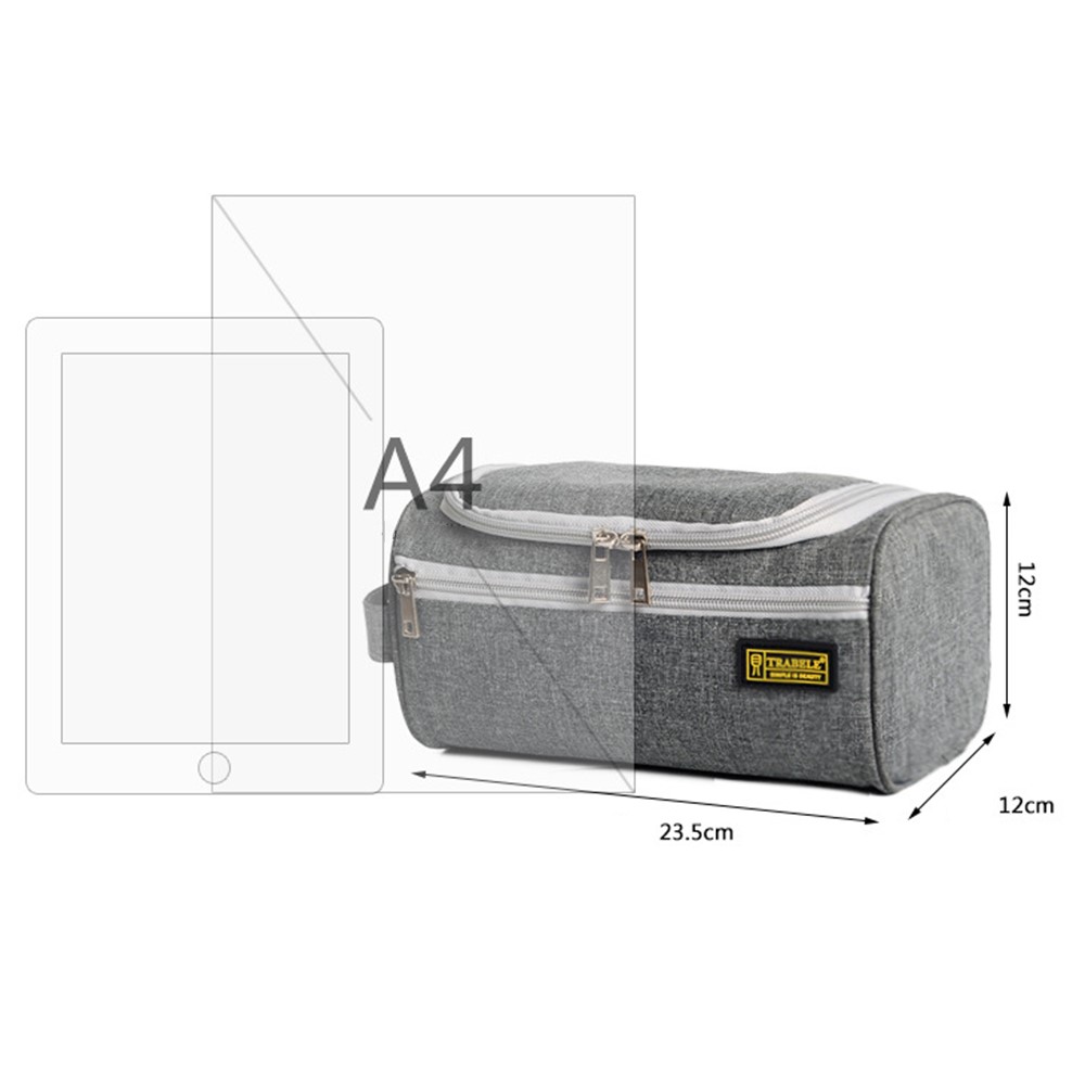TRABELE TSN0723 Travel Toiletry Bag Portable Waterproof Hanging Cosmetic Organizer Bag Perfect Traveling Accessory Toiletries - Grey-7