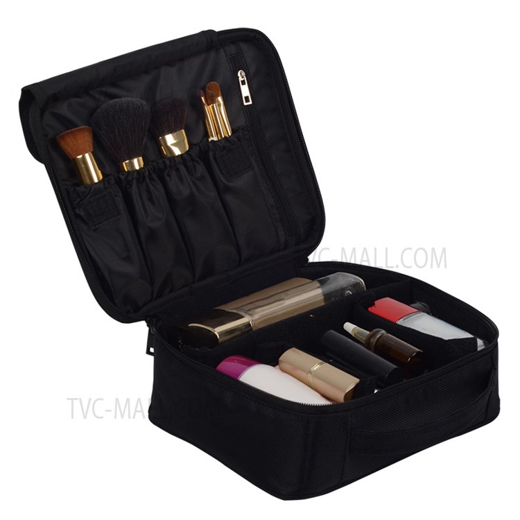 TRABELE TSN1009 Makeup Bag Travel Large Cosmetic Case Portable Makeup Brush Holder Organizer - Black-1