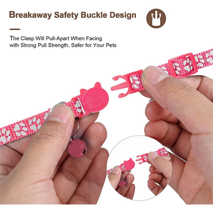 Für Airtag Silicon Case Paw Muster Reflexion Pet Hallar GPS Tracker Schutzschutz Mit Bell - Rose-7