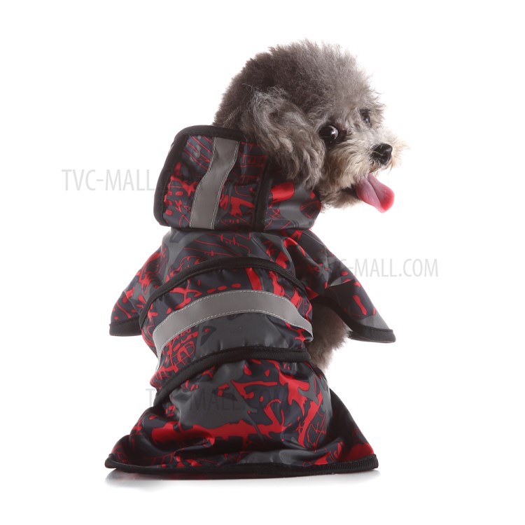 Dog Raincoat Waterproof Large Dog Pet Rain Coat with Reflective Safety Strip - Red/Black, 3XL-13