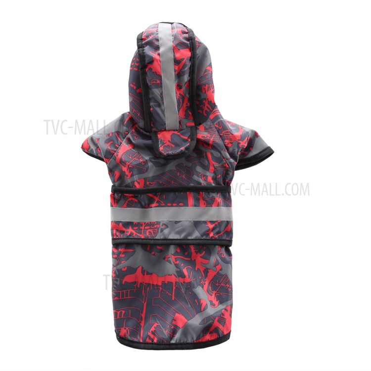 Dog Raincoat Waterproof Large Dog Pet Rain Coat with Reflective Safety Strip - Red/Black, 3XL-3