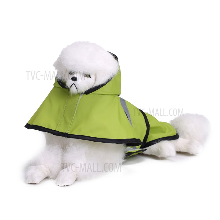 Dog Raincoat Waterproof Large Dog Pet Rain Coat with Reflective Safety Strip - Green, 3XL-2