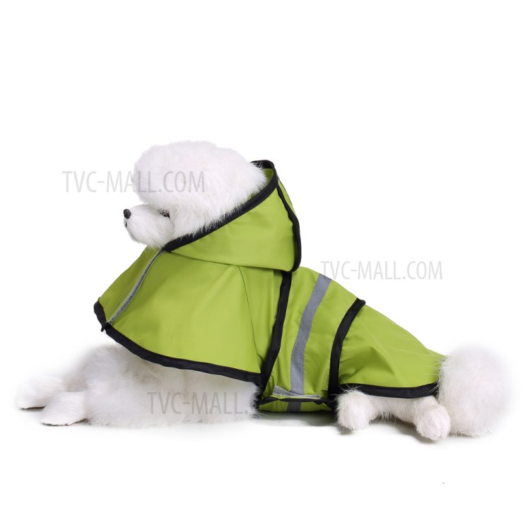 Dog Raincoat Waterproof Large Dog Pet Rain Coat with Reflective Safety Strip - Green, 3XL-3