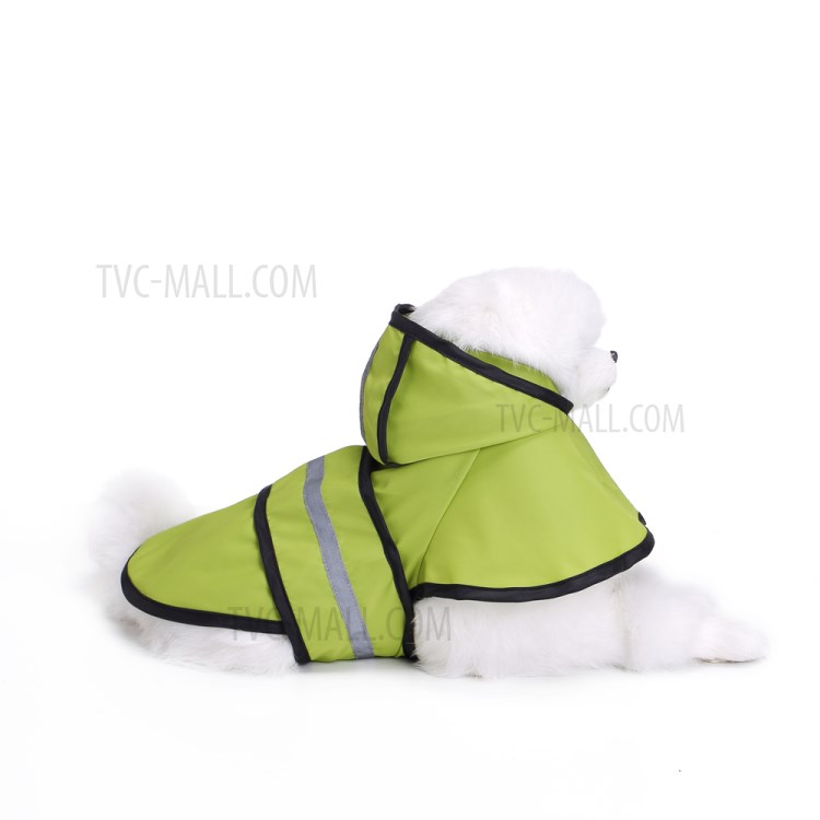 Dog Raincoat Waterproof Large Dog Pet Rain Coat with Reflective Safety Strip - Green, 3XL-5