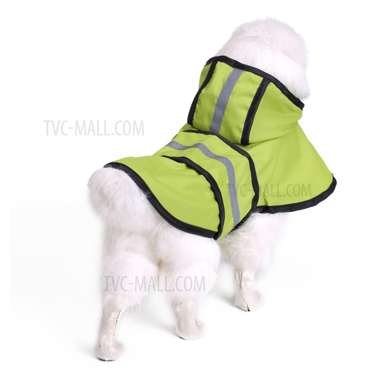 Dog Raincoat Waterproof Large Dog Pet Rain Coat with Reflective Safety Strip - Green, 3XL-8