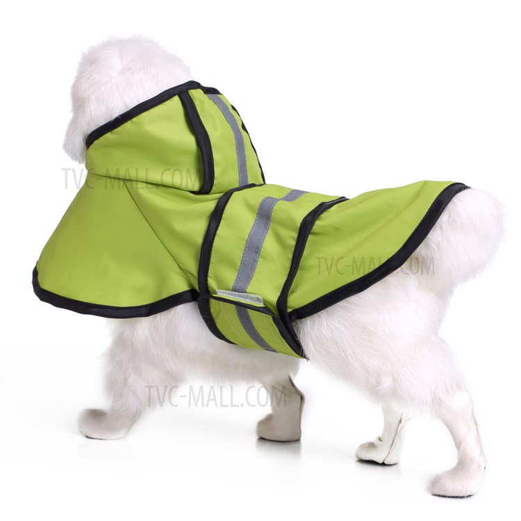 Dog Raincoat Waterproof Large Dog Pet Rain Coat with Reflective Safety Strip - Green, 3XL-9