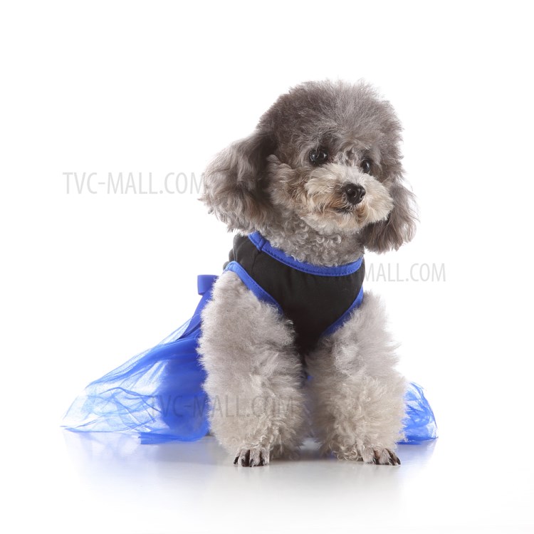 Pet Clothes Cat Dog Lovely Skirt Princess Dress Pet Clothing - Black/Blue/ Size: M-10