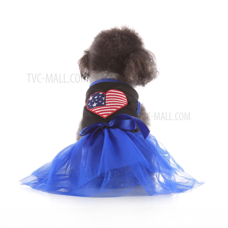 Pet Clothes Cat Dog Lovely Skirt Princess Dress Pet Clothing - Black/Blue/ Size: M-13