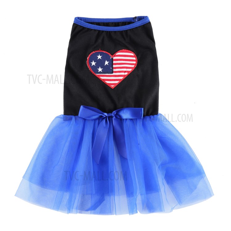 Pet Clothes Cat Dog Lovely Skirt Princess Dress Pet Clothing - Black/Blue/ Size: M-2