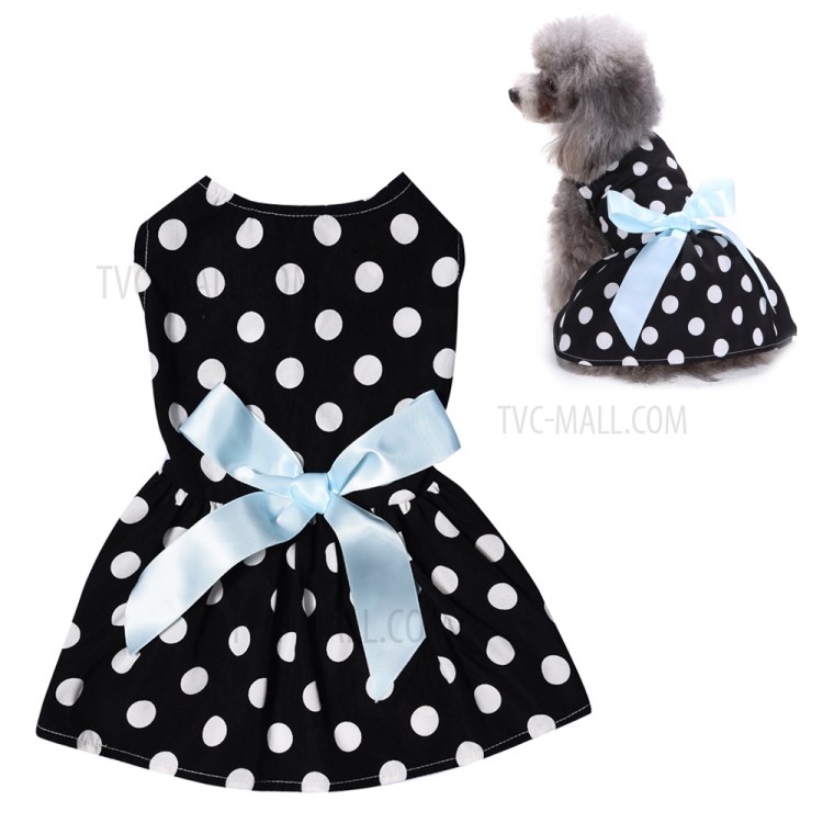 Bow-knot Pet Clothes Cat Dog Lovely Dress Pet Clothing - Polk Dots/XS-1