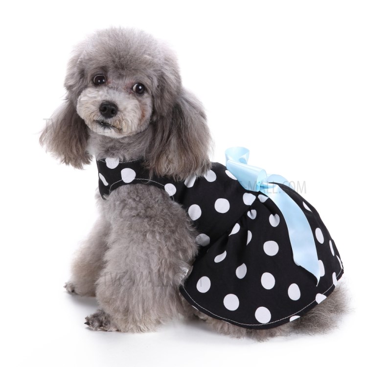 Bow-knot Pet Clothes Cat Dog Lovely Dress Pet Clothing - Polk Dots/XS-12