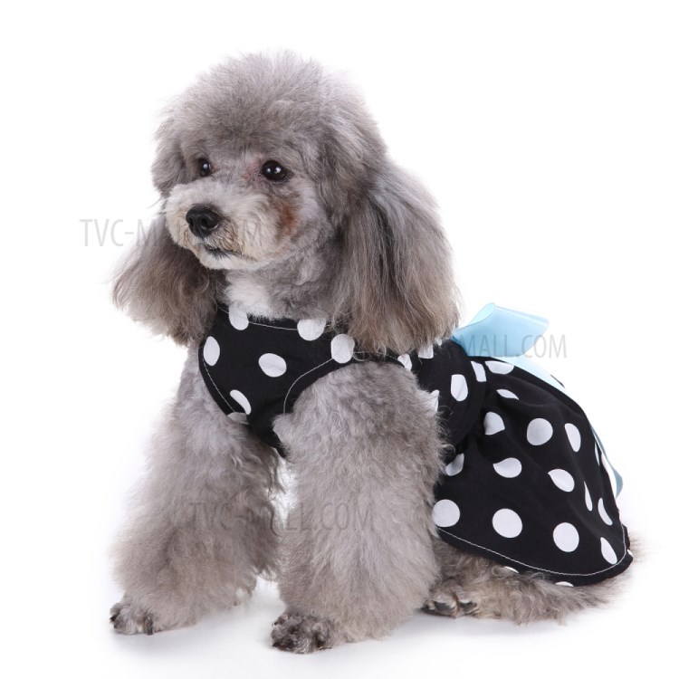 Bow-knot Pet Clothes Cat Dog Lovely Dress Pet Clothing - Polk Dots/Size: Size: XS-14