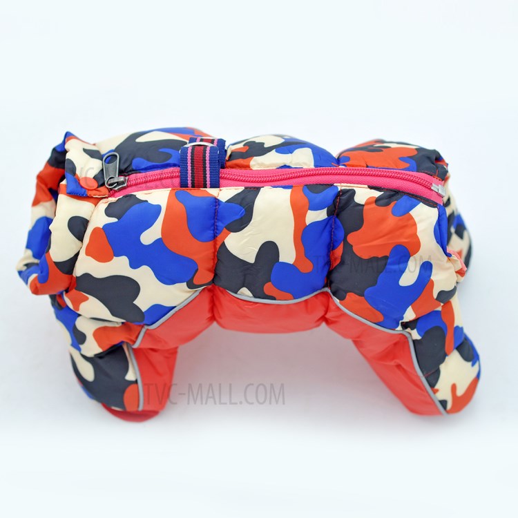 TG-CL060 Camouflage Splicing Pet Dog Zipper Coat Waterproof Winter Puppy Outwear - Red Camouflage/Size 8-3