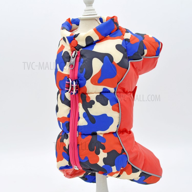 TG-CL060 Camouflage Splicing Pet Dog Zipper Coat Waterproof Winter Puppy Outwear - Red Camouflage/Size 8-4