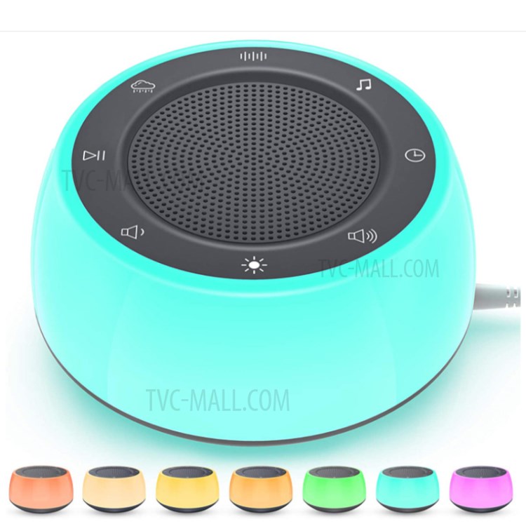 A800 White Noise Sound Maker Machine with Colorful Night Light 16 Soothing Sounds for Sleeping-1