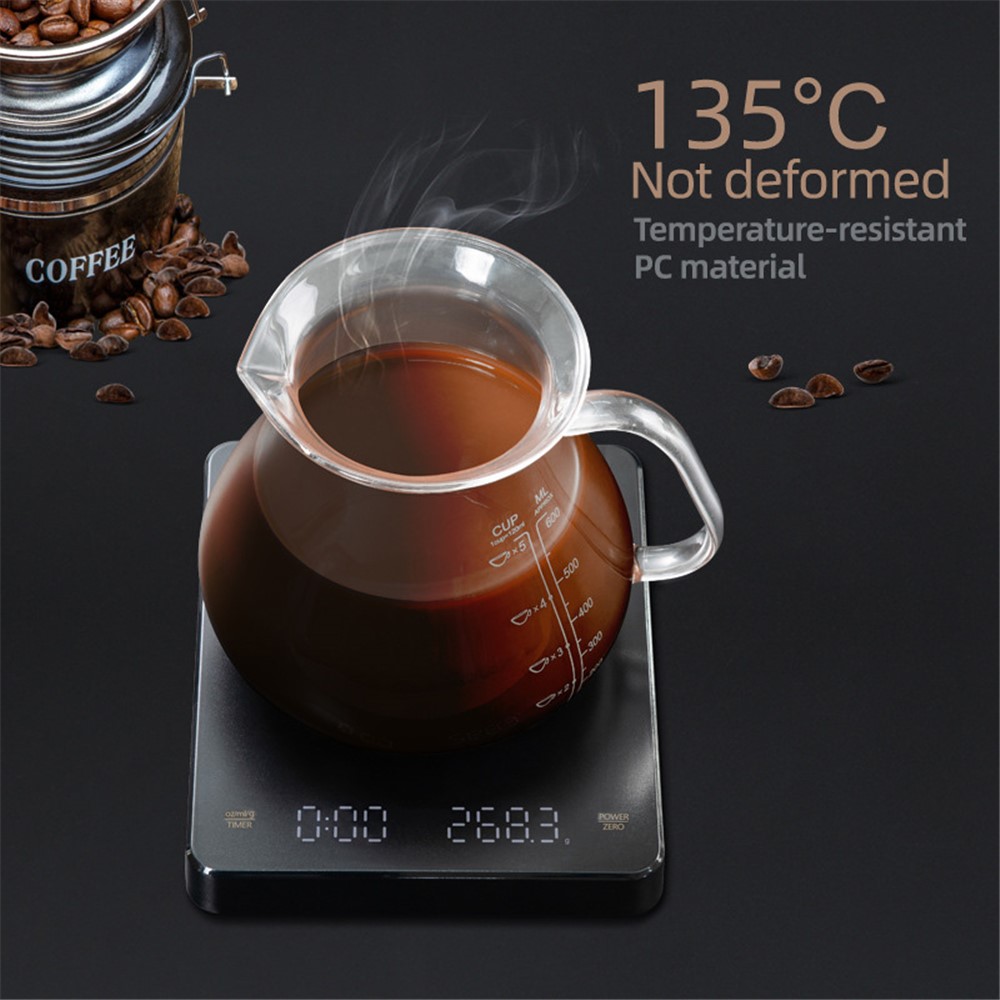 3kg/0.1g High Precision LCD Digital Scale Timer Electronic Weight Scale for Baking Tea Coffee-3