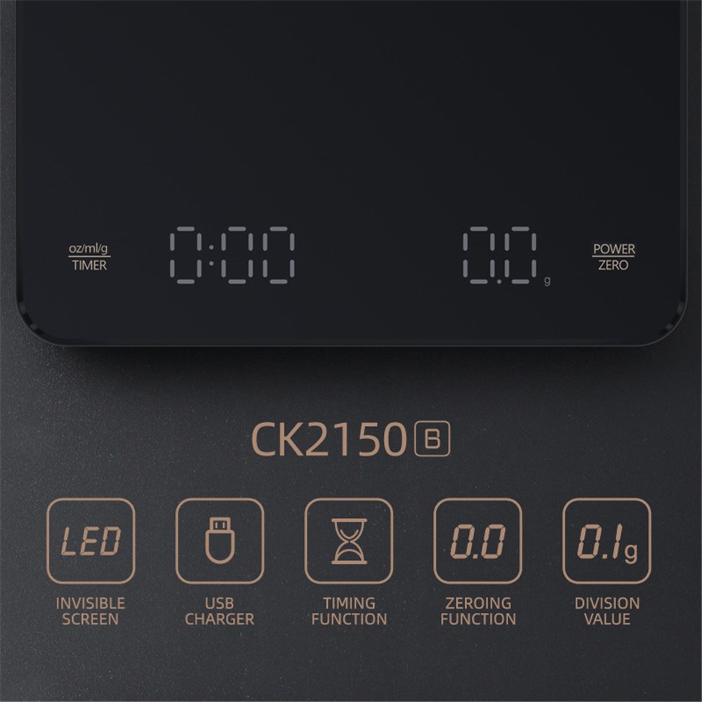 3kg/0.1g High Precision LCD Digital Scale Timer Electronic Weight Scale for Baking Tea Coffee-4