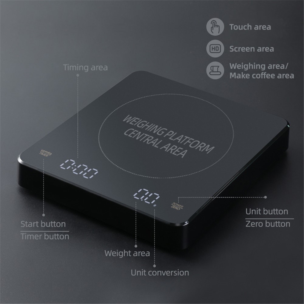 3kg/0.1g High Precision LCD Digital Scale Timer Electronic Weight Scale for Baking Tea Coffee-6
