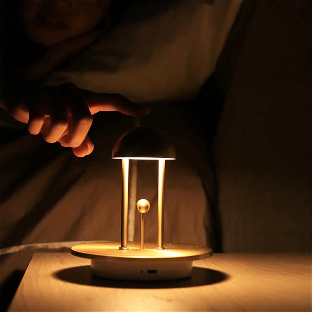 COMELY 1140002 Bell Design Modern Cordless Night Light 2000mAh Rechargeable Touch Dimming LED Table Lamp Home Decor - Gold-2