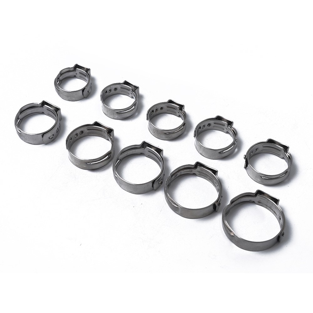 100PCS Hose Ring Clamps Adjustable Pipe Tube Clamps 304 Stainless Steel Hose Clips with Plastic Box-3