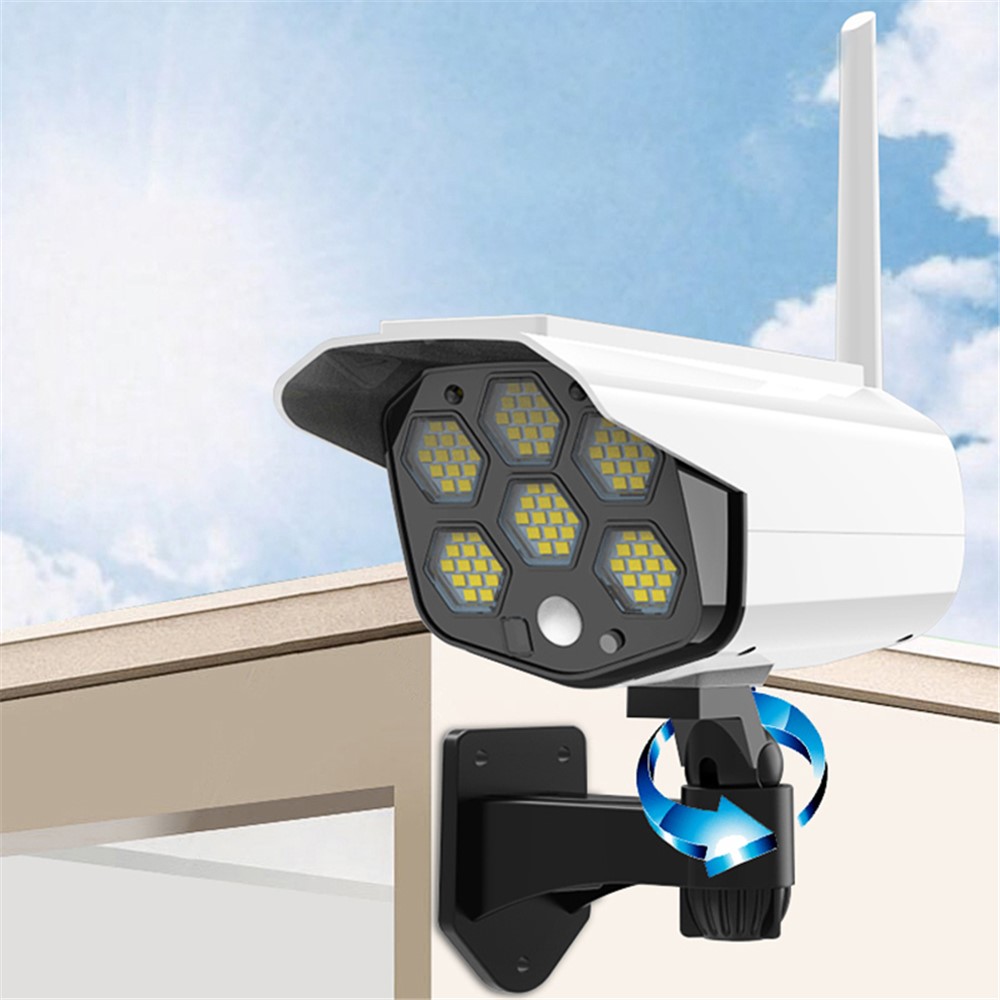 E-SMARTER V76 Solar Light Simulation Surveillance Camera Shape IP66 Waterproof Outdoor LED Spotlight Garden Wall Light-2