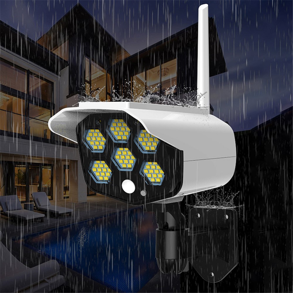 E-SMARTER V76 Solar Light Simulation Surveillance Camera Shape IP66 Waterproof Outdoor LED Spotlight Garden Wall Light-3
