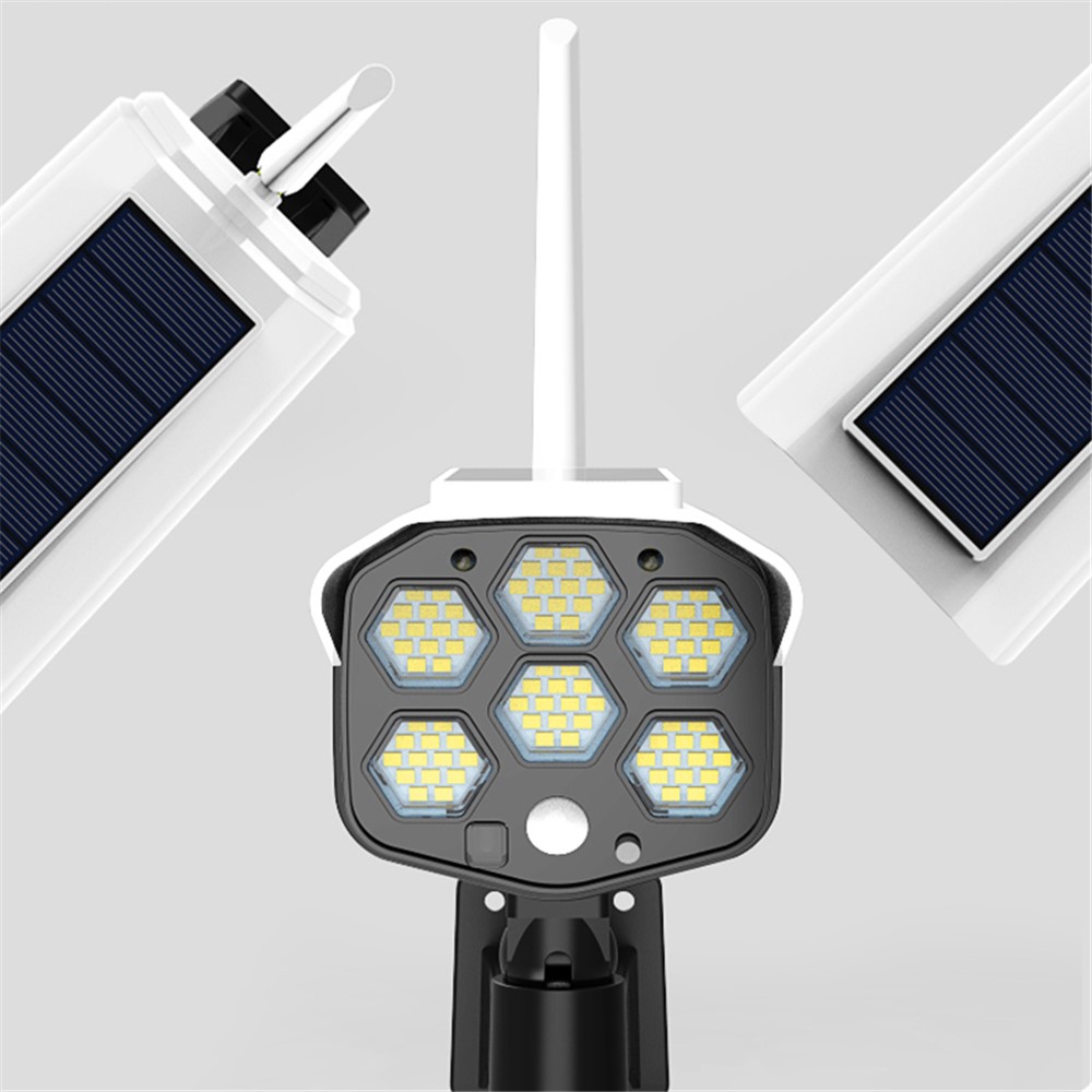 E-SMARTER V76 Solar Light Simulation Surveillance Camera Shape IP66 Waterproof Outdoor LED Spotlight Garden Wall Light-4